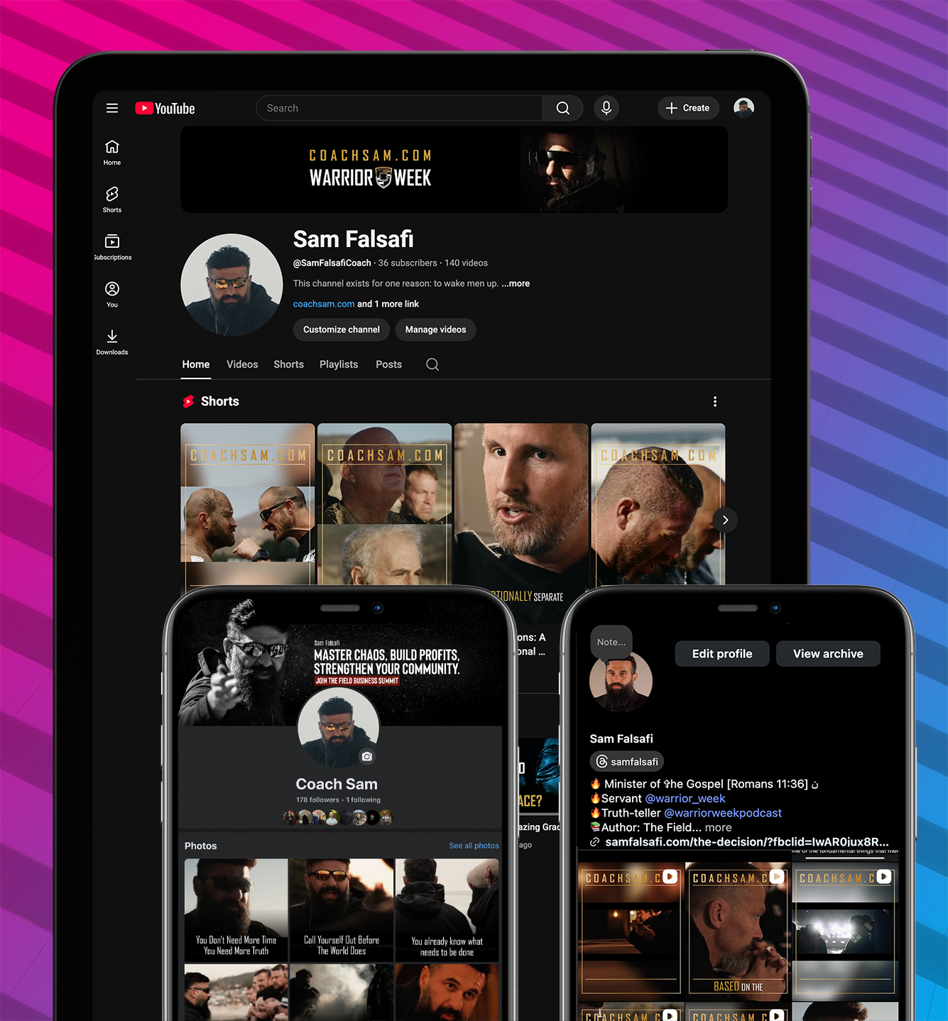 Coach Sam Falsafi social media production system preview