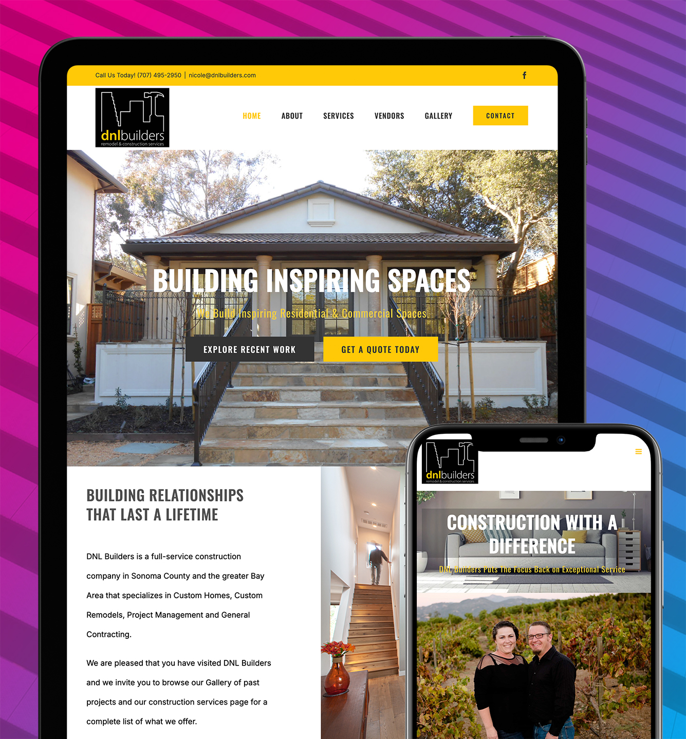 DNL Builders website redesign preview